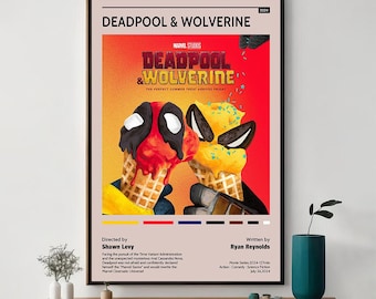 Deadpool & Wolverine Movie Poster, Unique Cinema Art, Fine Canvas Art Print, Perfect Gift for Film Enthusiasts, Home Decor