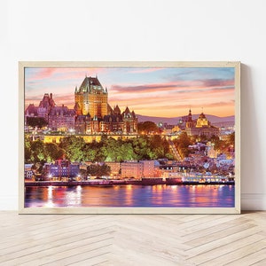 Affiche vintage Le Vieux Québec, affiche d'art unique, impression d'art sur toile fine, cadeau parfait, décoration d'intérieur