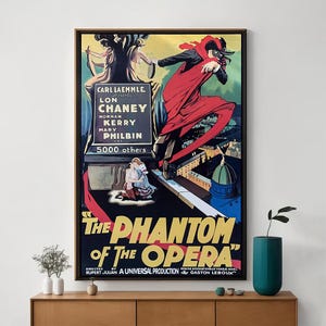 Poster del film Il fantasma dell'opera, arte cinematografica unica, stampa artistica su tela pregiata, regalo perfetto per gli appassionati di cinema, arredamento per la casa