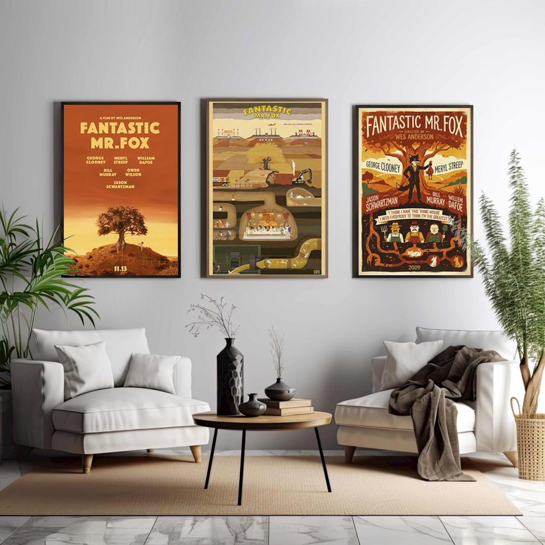 Fantastic Mr. Fox Movie Poster, Unique Cinema Art, Fine Canvas Art ...