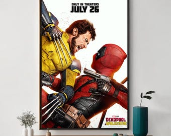 Deadpool & Wolverine Movie Poster, Unique Cinema Art, Fine Canvas Art Print, Perfect Gift for Film Enthusiasts, Home Decor