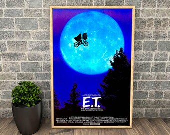 E.T. the Extra-terrestrial Movie Poster, Unique Cinema Art, Fine