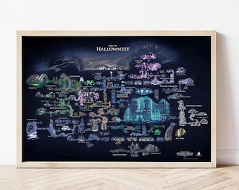 Hollow Knight-kaart van Hallownest-poster, Hollow Knight-muurdecoratie, fijne canvaskunst, perfect cadeau, woondecoratie