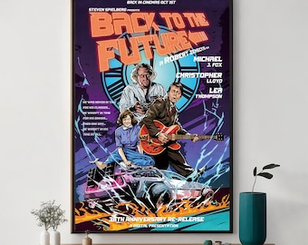 バック・トゥ・ザ・フューチャー映画ポスター、ユニークな映画アート、上質なキャンバスアートプリント、映画愛好家へのプレゼントに最適、室内装飾