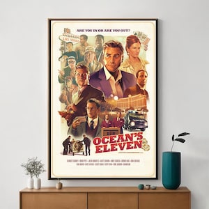 Póster de la película Ocean's Eleven, arte cinematográfico único, impresión artística en lienzo, regalo perfecto para cinéfilos, decoración del hogar.