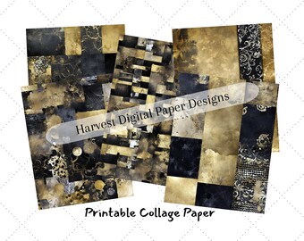 Carte collage / Carta per album di ritagli / Documenti per progetti di diario / Documenti scaricabili stampabili / Documenti digitali / File Jpg digitali