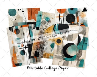 Papiers pour collage colorés | Papier de scrapbooking | Articles de projet de revue | Documents imprimables téléchargeables | Papiers numériques | Fichiers numériques Jpg