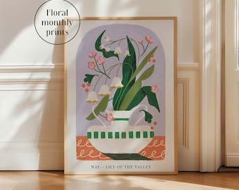 May Flower Art Print | Lily of the Valley | Meaningful Gift | Birth Month Gift | Anniversary Gift