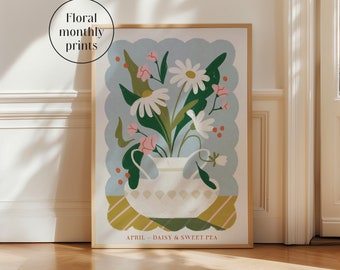 April Flower Art Print | Daisy | Meaningful Gift | Birth Month Gift | Anniversary Gift