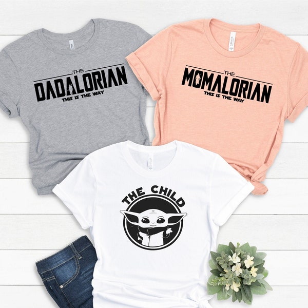 Mamalorian Dadalorian The Child Matching Shirts, Dadalorian Shirt, Momalorian Shirt, Mommy Daddy Child Shirts, Matching Shirts, Star Wars