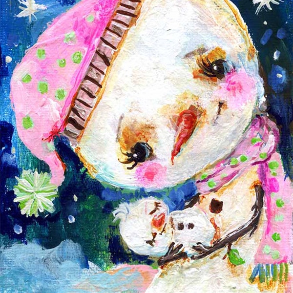 Snow Baby - impresión de arte en técnica mixta de Mindy Lacefield