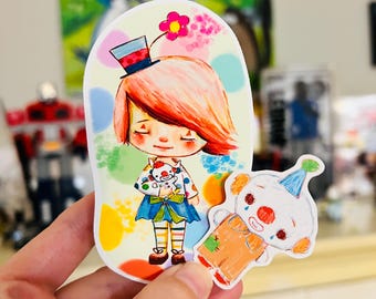Dottie and Sniffles - vinyl sticker duo
