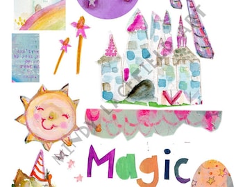 Magic Mixed media, journaling collage sheets - by Mindy Lacefield