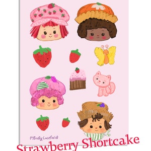 Shortcake and Friends sticker sheet - 12 stickers