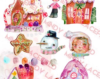 Holiday Gingerbread collage sheet - by Mindy Lacefield
