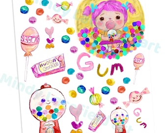 YUM GUM collage sheet - by Mindy Lacefield