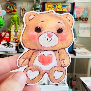 Tender Heart Care Bear - 3&quot; vinyl sticker
