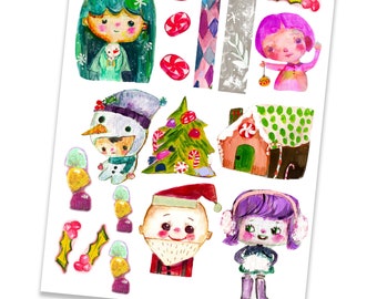 MERRY Christmas collage sheet - by Mindy Lacefield