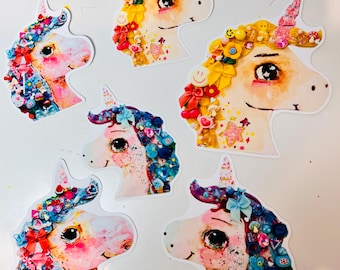 Pretty Uni's - 6 die cut vinyl stickers