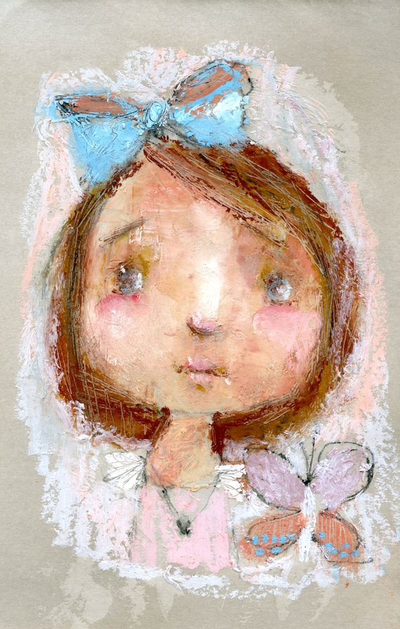 女性の肖像 オイルパステル画 2025年 砂漠のオアシス オイルパステル画