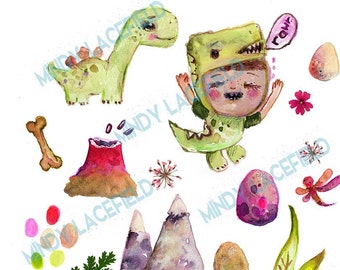 RAWR Dino collage sheet - by Mindy Lacefield