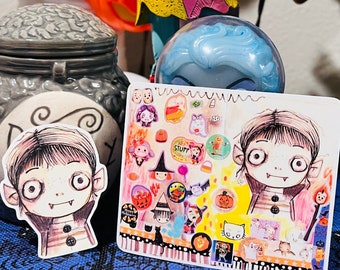 Spooky Cutie - Journal sticker and girl