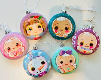 Original ornaments - Ginger, Snowman, girl