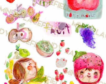 FRUIT collage sheet - by Mindy Lacefield