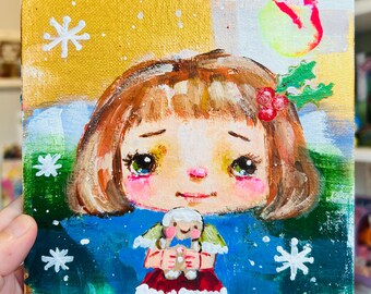 Holiday Ginger - original 6x6 on wood