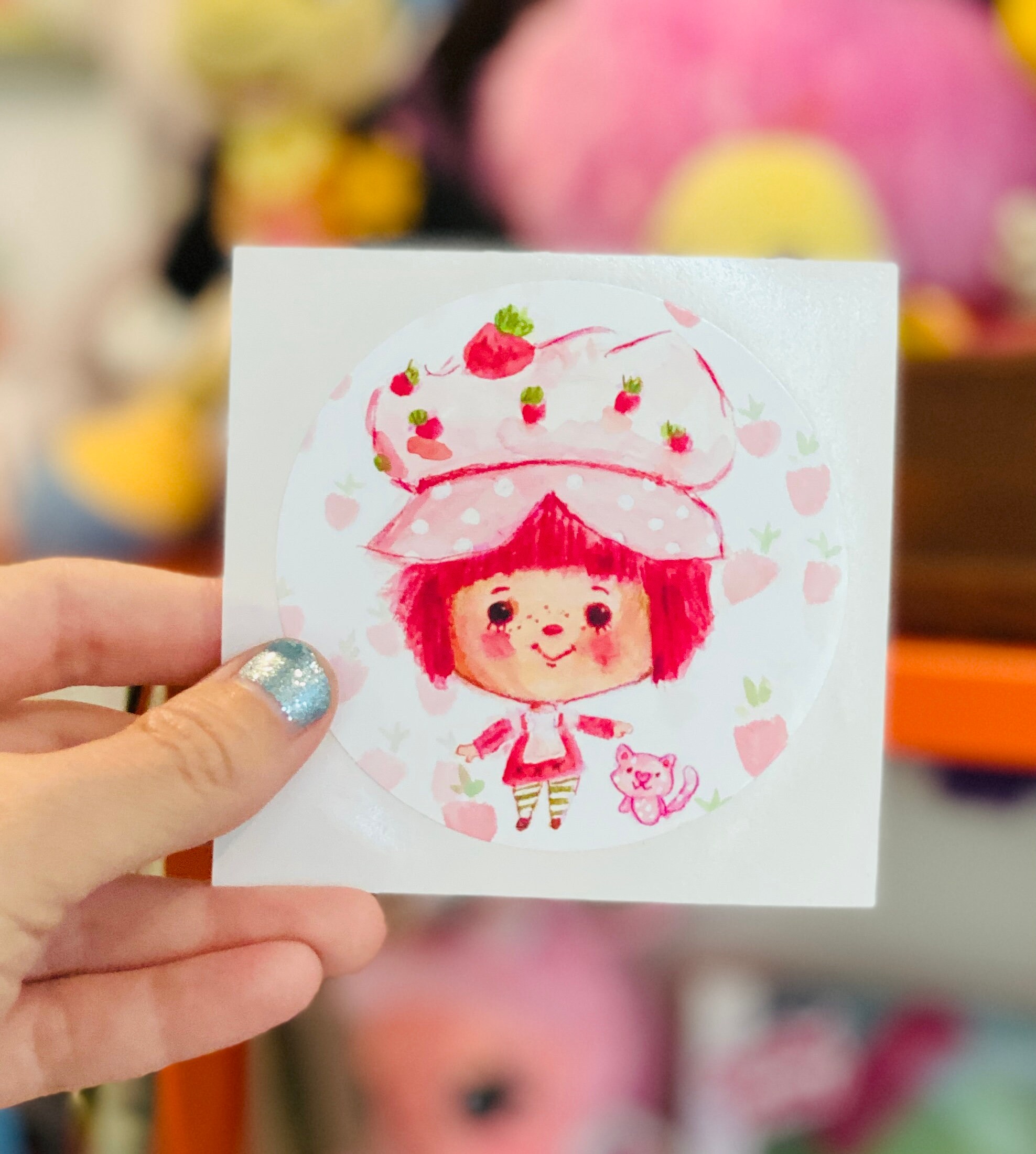 Strawberry  - 3" round vinyl sticker