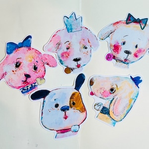 Sweetie Pups sticker set  - 5 vinyl stickers