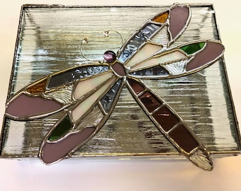 Stained Glass Jewelry Box, Dragonfly