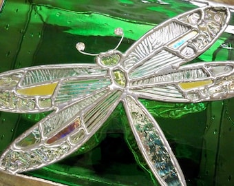 Stained Glass Jewelry Box Dragonfly