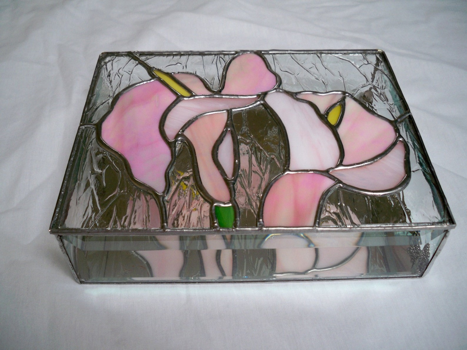 STAINED GLASS Jewelry BOX Calla Lily Etsy