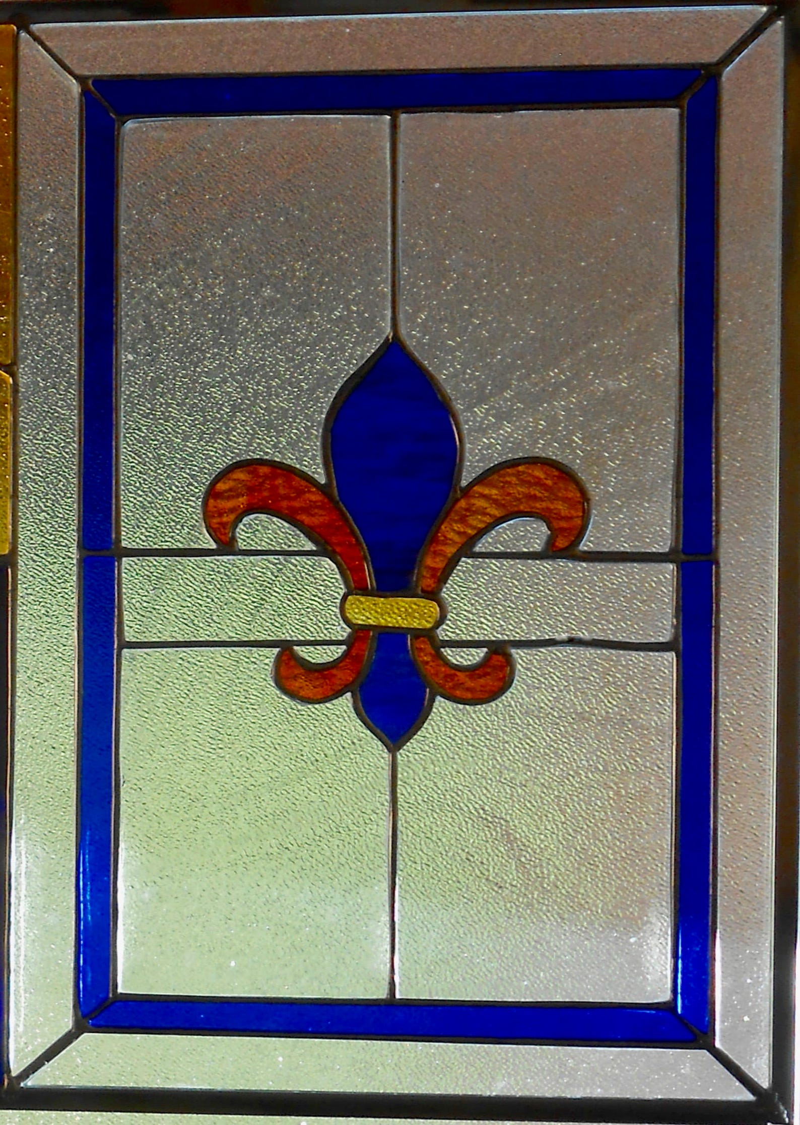 Simple Fleur Di Lis Stained Glass Window Panel Etsy