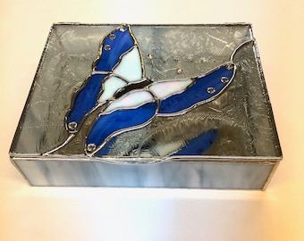 STAINED GLASS Jewelry Box, Butterfly