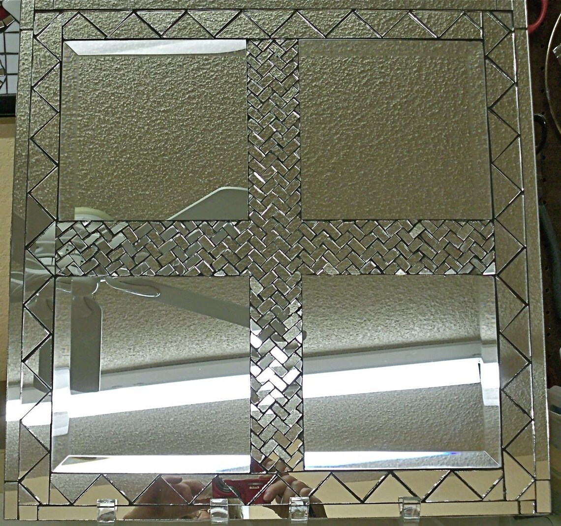 Mosaic Mirror Herringbone Design Etsy
