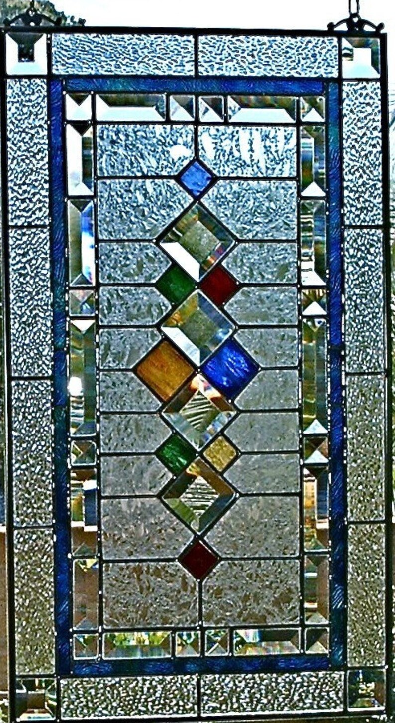 Stained Glass Window Panel Retro II Custommadetoorder Etsy