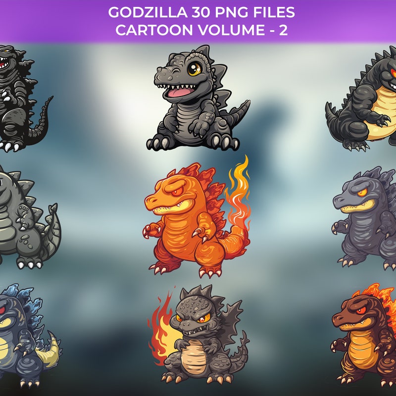 Godzilla Clip Art - Etsy