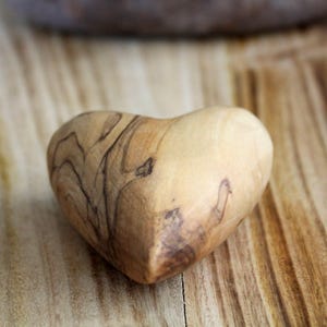 2 Olive Wood Heart Carvings: Handcrafted Holy Land Decor