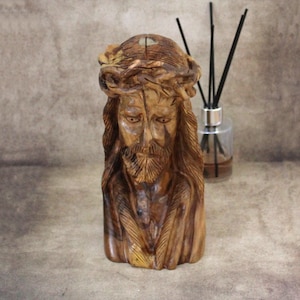 Divine Hand-Carved Jesus Christ Statue: Spiritual Gift of Faith & Grace, Religious Icons for Home, Wooden Sculpture Figurine