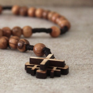 Olive Wood Rosary Necklace: Handmade Prayer Beads, Holy Land Gift