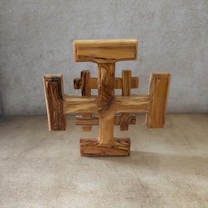 6,5 &quot;&quot;Olivenholz Jerusalem Kreuz, handgefertigtes Holzkreuz aus dem Heiligen Land Jerusalem, religiöses Geschenk, neues Wohngeschenk und Wohnkultur.&quot;