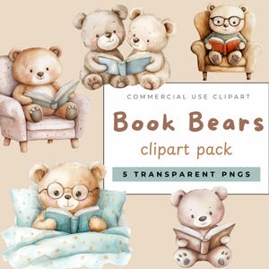 Buch Bären Clipart: lesende Bär PNG Grafik (kommerzielle Nutzung)