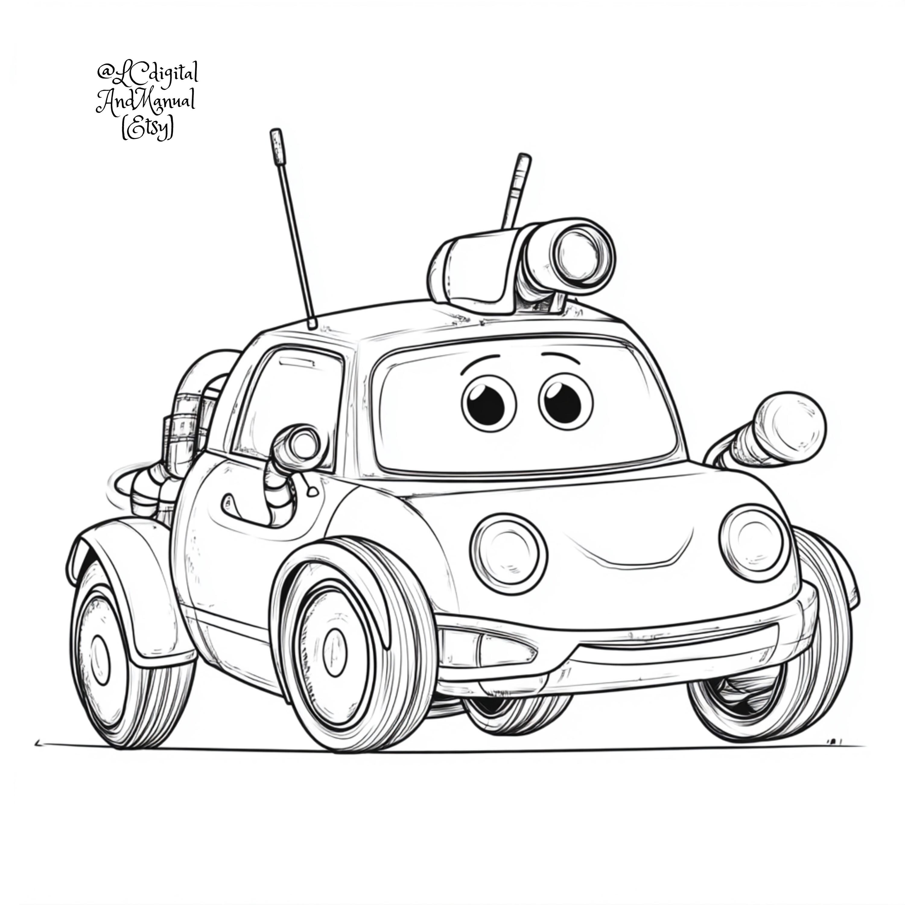 Printable Kids Car Coloring Pages 25 Fun Vehicle Sheets Digital ...