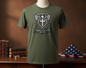 Camiseta Fuerza y Fe del Ejército – Camiseta Cristiana con Gráfico Militar de EE. UU.