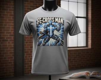 Camiseta de superhéroe cristiano – Camiseta gráfica de fe con la cruz de Fe para hombre y mujer