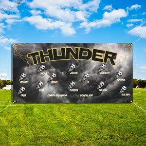 Personalized Soccer Team Vinyl Banner, Custom Sports Banner
