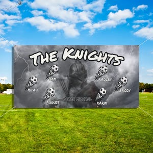 Personalized Soccer Team Vinyl Banner, Custom Sports Decor