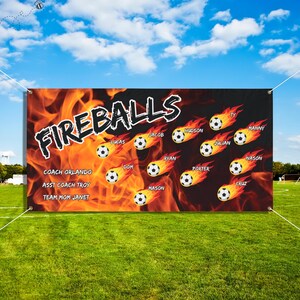 Personalized Soccer Team Vinyl Banner, Custom Sports Banner